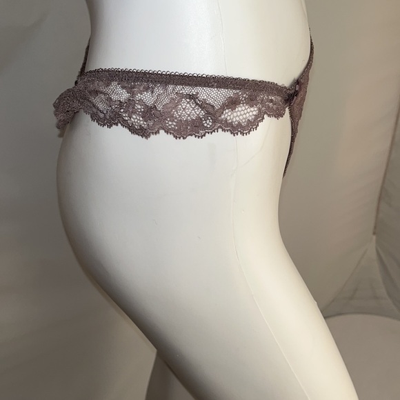 Victoria’s Secret Very Sexy gray nylon mesh and lace thong panty - Picture 2 of 11